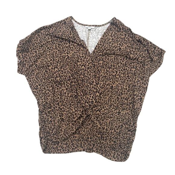 Bar III 3X cheetah print v neck twist front knot cap sleeve top TB 3017 - Picture 9 of 9